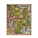 Poster Karte von Moldawien-1