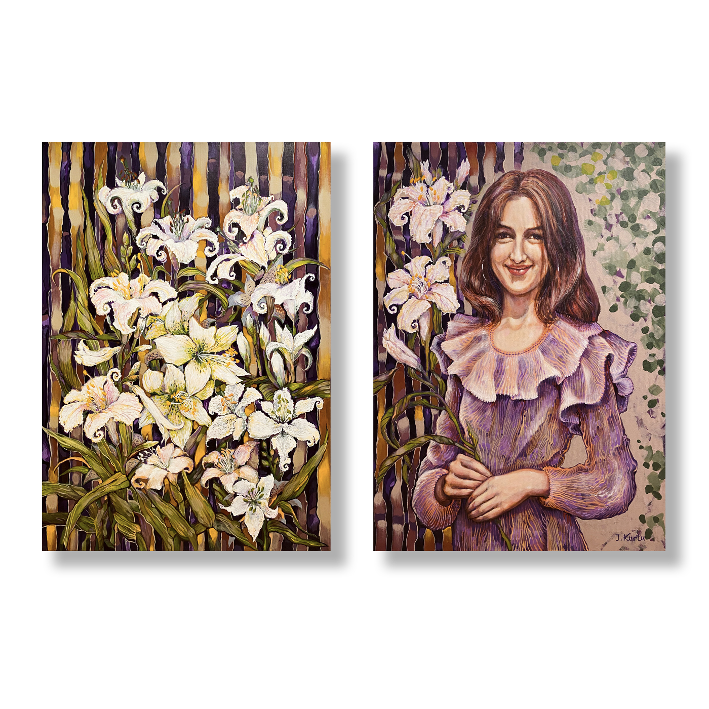 Dame mit Lilien - Produktbild Dame mit Lilien - Diptychon – Bild 1