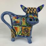 Blaue Kuh mit Blumen – Bild 2