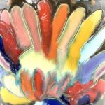 Bemalte kleine Vase mit bunter Blume – Bild 7