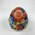 Bemalter Vogel-Windlicht mit bunten Blumen 2 – Bild 3