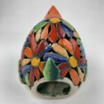 Bemalter Vogel-Windlicht mit bunten Blumen 2 – Bild 4