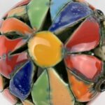 Bemalter Vogel-Windlicht mit bunten Blumen 2 – Bild 8