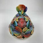 Bemalter Vogel-Windlicht mit bunten Blumen 1 – Bild 3