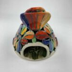 Bemalter Vogel-Windlicht mit bunten Blumen 1 – Bild 5