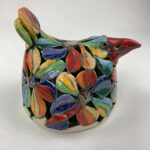 Bemalter Vogel-Windlicht mit bunten Blumen 1 – Bild 4