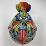 Bemalter Vogel-Windlicht mit bunten Blumen 1 – Bild 7