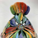 Bemalter Vogel-Windlicht mit bunten Blumen 1 – Bild 8