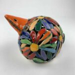 Bemalter Vogel-Windlicht mit bunten Blumen 3 – Bild 2