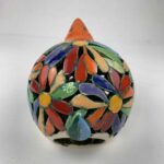 Bemalter Vogel-Windlicht mit bunten Blumen 3 – Bild 3