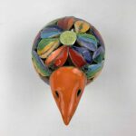 Bemalter Vogel-Windlicht mit bunten Blumen klein – Bild 6