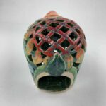 Bemalter Vogel-Windlicht mit bunten Sonnenblumen klein – Bild 3