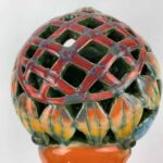 Bemalter Vogel-Windlicht mit bunten Sonnenblumen klein – Bild 7