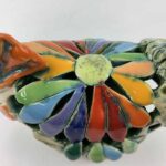 Bemalter Huhn-Windlicht mit bunten Blumen klein – Bild 8