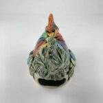 Bemalter Huhn-Windlicht mit bunten Blumen klein – Bild 3