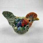 Bemalter Huhn-Windlicht mit bunten Blumen klein – Bild 4