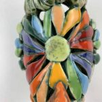 Bemalter Huhn-Windlicht mit bunten Blumen klein – Bild 9