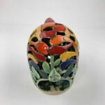 Bemalter Vogel-Windlicht mit bunten Tülpenblüten klein – Bild 3