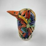 Bemalter Vogel-Windlicht mit bunten Kamillenblüten klein – Bild 2