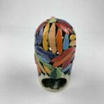 Bemalter Vogel-Windlicht mit bunten Kamillenblüten klein – Bild 3