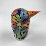 Bemalter Vogel-Windlicht mit bunten Kamillenblüten klein – Bild 4