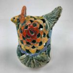 Bemalter Huhn-Windlicht mit bunten Rosenblumen klein – Bild 2