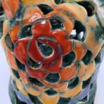 Bemalter Huhn-Windlicht mit bunten Rosenblumen klein – Bild 7