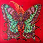 Schmetterling in Rot