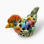 Bemalter Huhn-Windlicht mit bunten Blumen klein